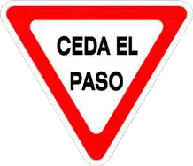 Señal de CEDA EL PASO, triángulo invertido