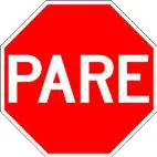 Señal de PARE, octágono rojo