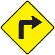 Señal preventiva de curva cerrada